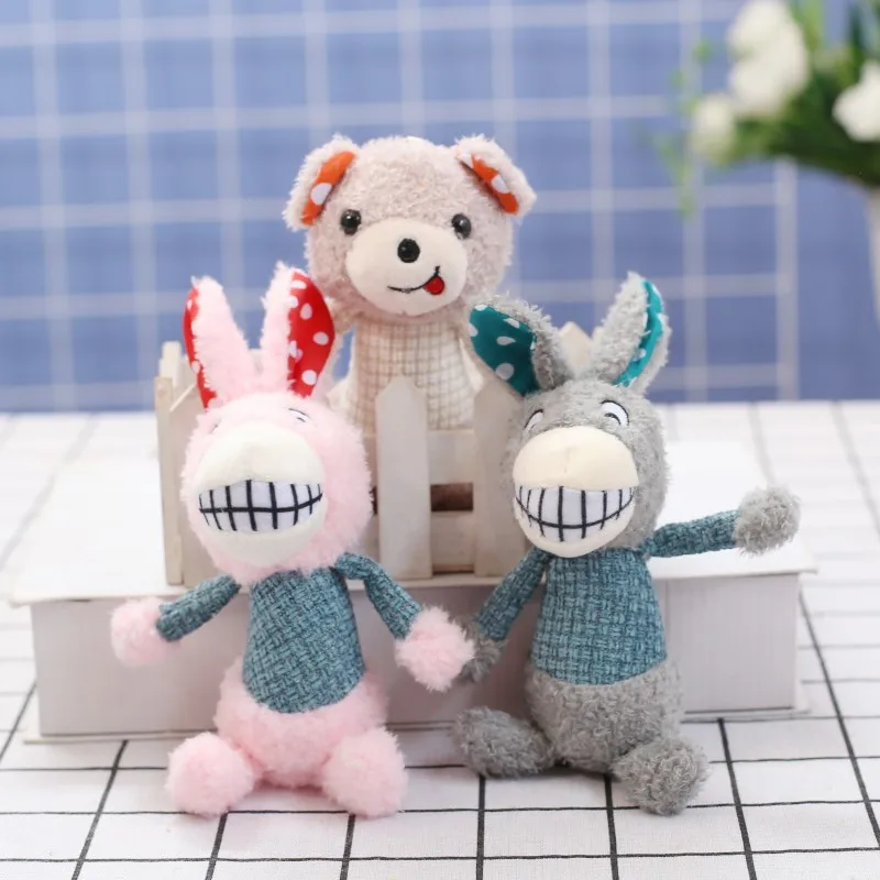 

Cute Plush Toy Doll Pendant Big-toothed Donkey Bear Rabbit Design Bump Shirt Style Bag Ornament Wholesale