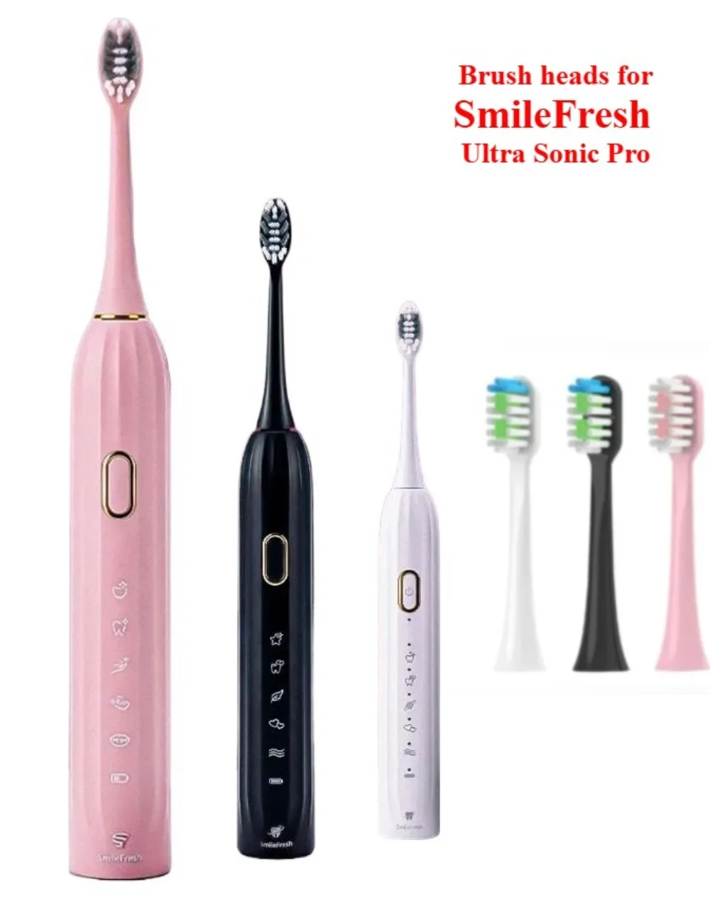 

8 pieces Replacement Heads for SmileFresh Ultra Sonic Pro Electric Toothbrush，Brush heads for SmileFresh Ultra Sonic Pro