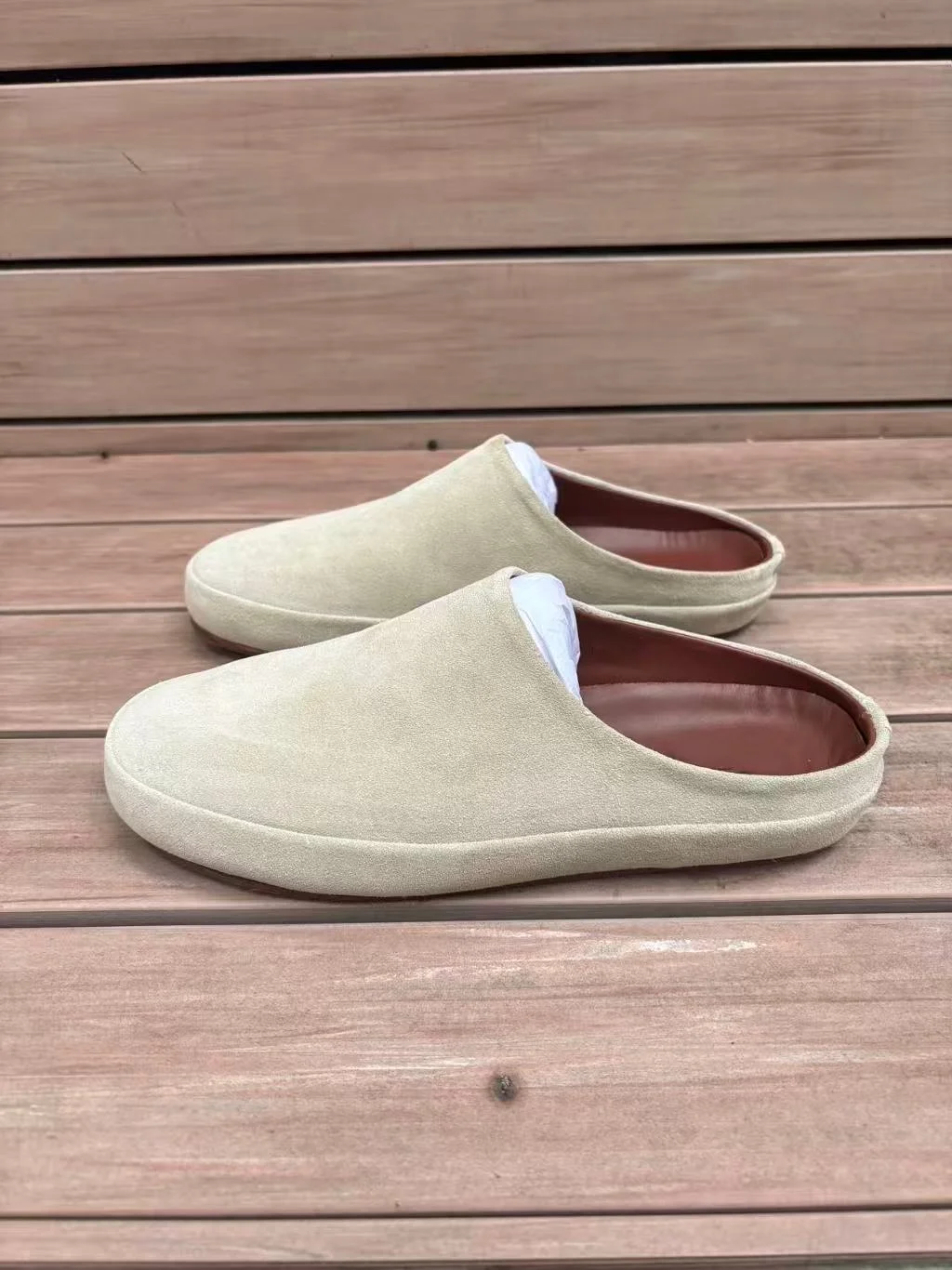 Men Slippers Flats Round Toe High Quality Genuine Leather Neutral Style Leisure Fashion Concise Design Casual Slides