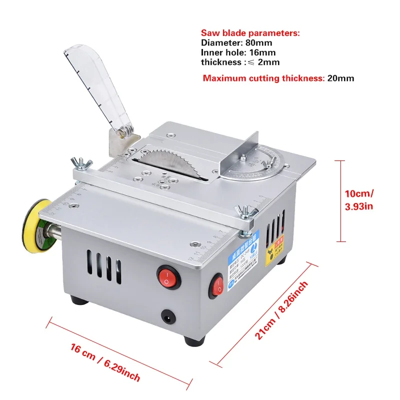 S9 multifunctional small table saw 3 inch precision desktop mini table saw mini DIY chainsaw with Grinding function