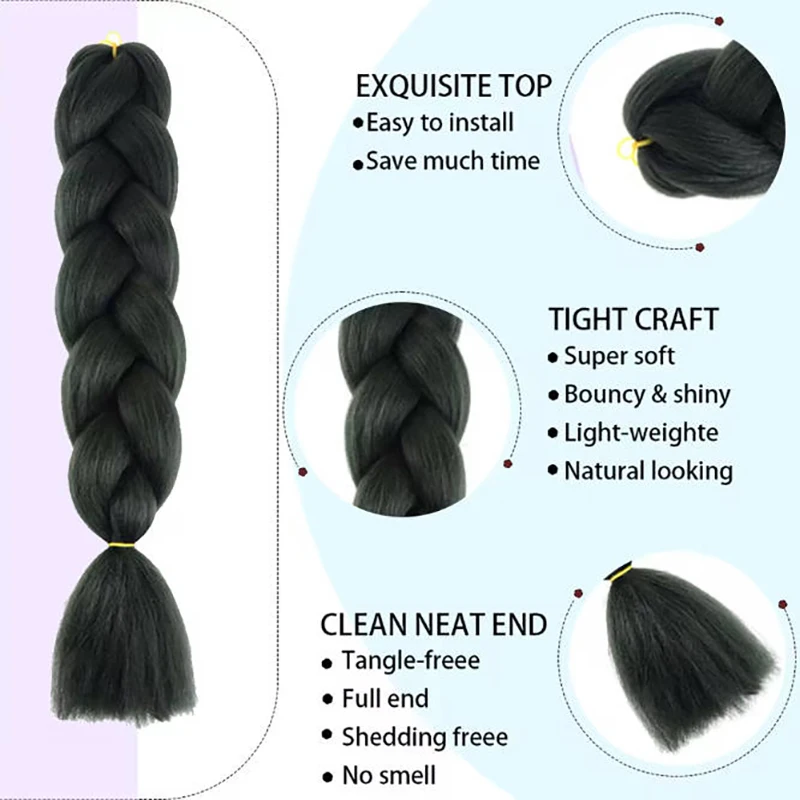 Women Imitation Boxing Braid Series Gradual Change Fried Dough Twists Bubble Color Hip-hop Wig Ponytail Braid