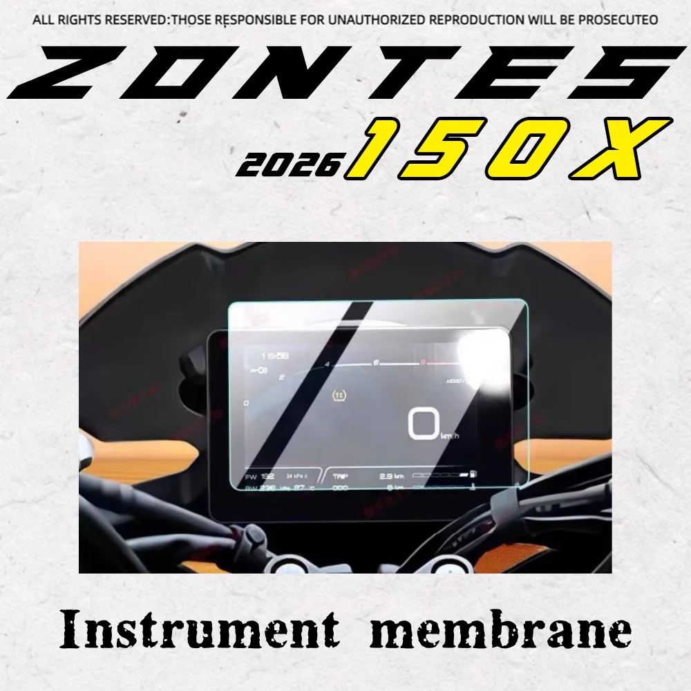 

For 2026 ZONTES 150X tempered glass instrument panel film, motorcycle protective film, modification accessories