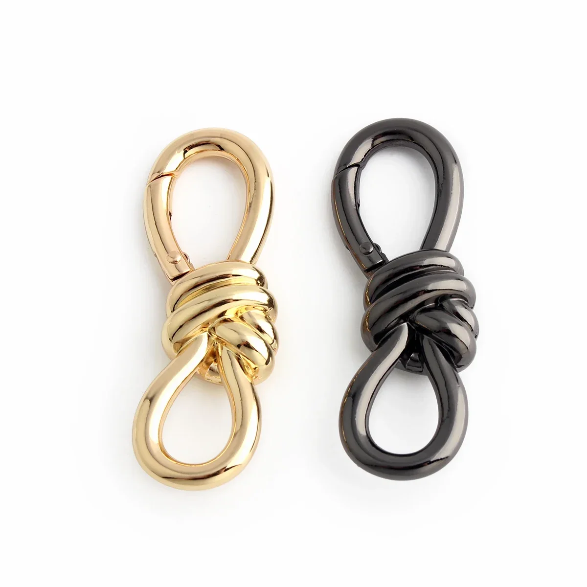 8-shape Metal Twist Knot Spring Ring Open Buckle For Women Bags Handbag Shoulder Belt Strap Connector Hooks Jewelry Accessories