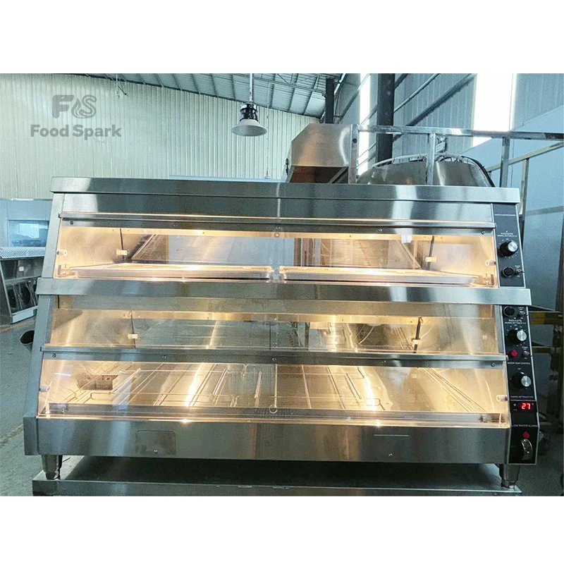 1.1 m Heavy Duty Double Layer Food Warmer Cabinet Stainless Steel Front & Back Doors for Catering & Burger Franchise