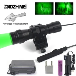 300 Yard LED Tactical Flashlight Zoomable Hunting Lamp Adjustable Flash Light Torch +Rifle Scope +Mount+Switch+18650+USB Charger