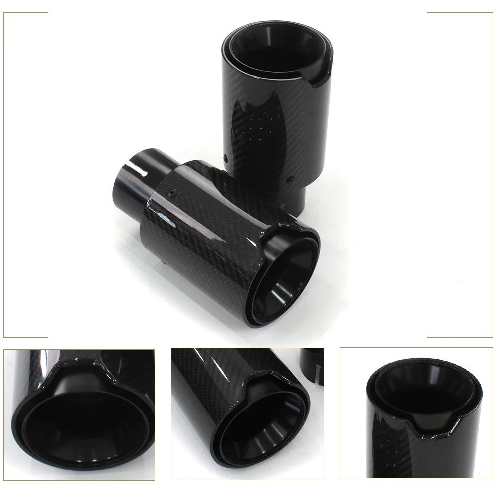 1PCS Car Muffler Pipe with Carbon Fiber Tail Throat Modification For BMW F30 F31 F22 F23 F32 F33 F36 F10 F12 M2 M3 M4