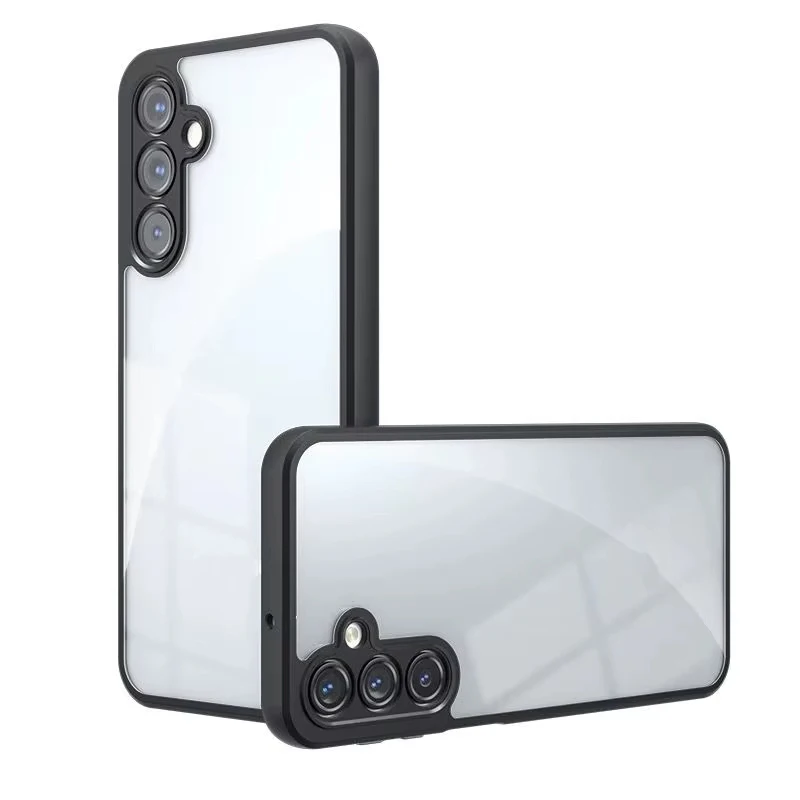 Simple transparent phone case made of acrylic TPU 2-in-1 anti drop phone protective case suitable for Samsung M55 M35 M15 M05 - náhled 6