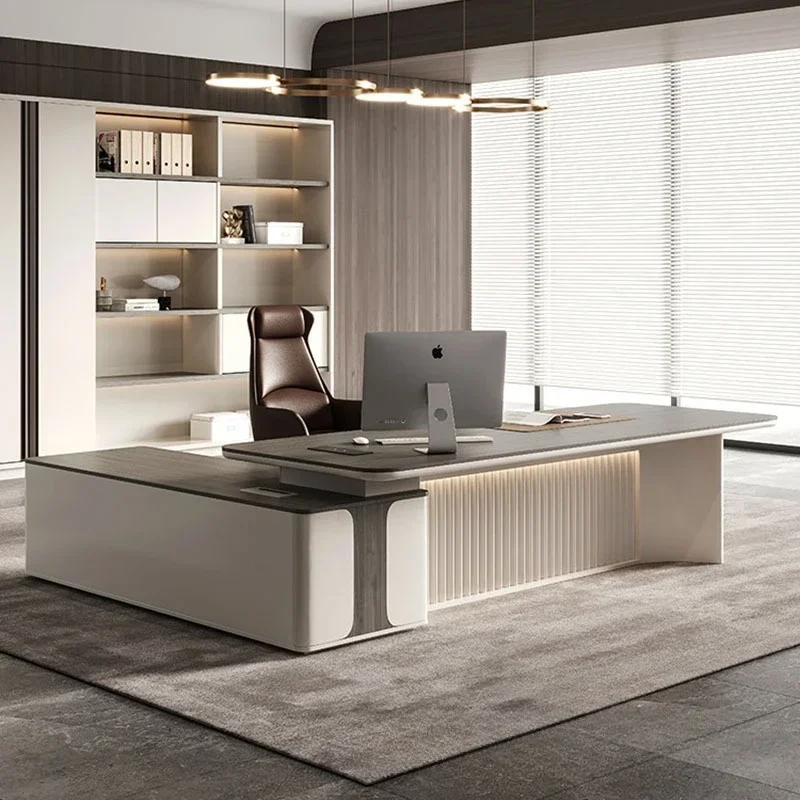 

Современный простой президентский стол с лампой, офисный менеджер, классный стол, атмосфера, деловая рабочая станция для руководителей, надежная