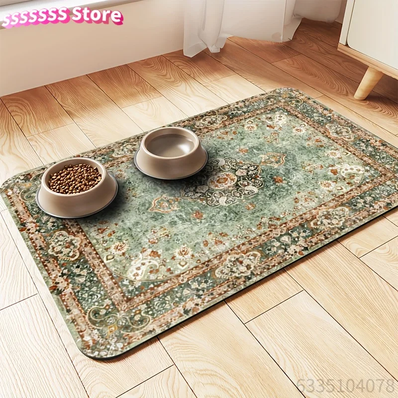Premium quick-dry mat for draining water. Stable anti-slip layer protects furniture. Repeated wash available. Suitable for kitch
