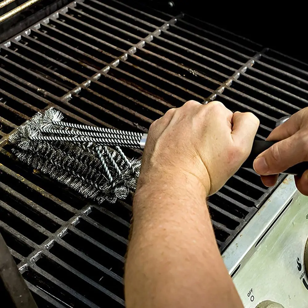 Spazzola per la pulizia del Barbecue strumento in acciaio inossidabile setole per griglia antiaderente potente grigliare spazzole per la pulizia