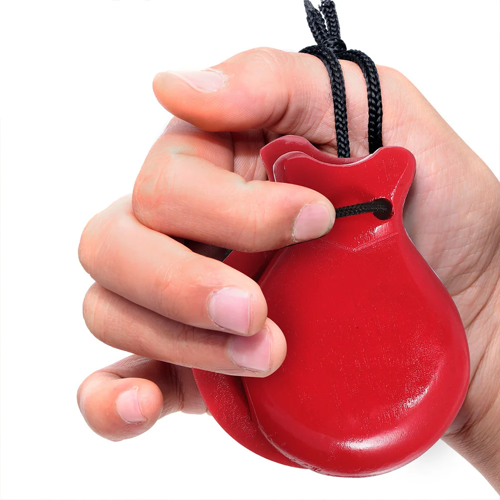 

1Pair Spanish Wood Castanets Small Size for Dance Stage Performance Kids Musical Rhythm Hand Percussion Spanish Castanets