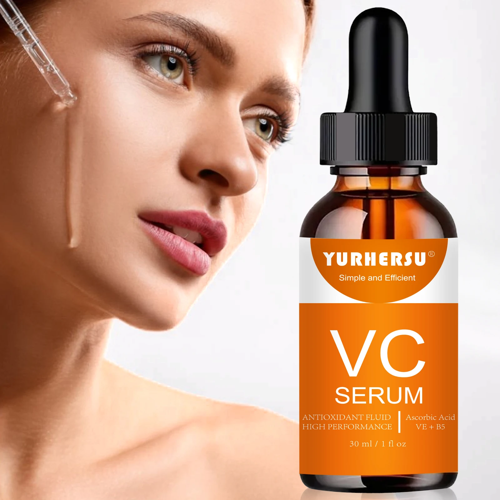 Suero reparador multiefecto + suero iluminador de vitamina C, apto para rostro, ingredientes activos del 10%, ilumina el tono de la piel.