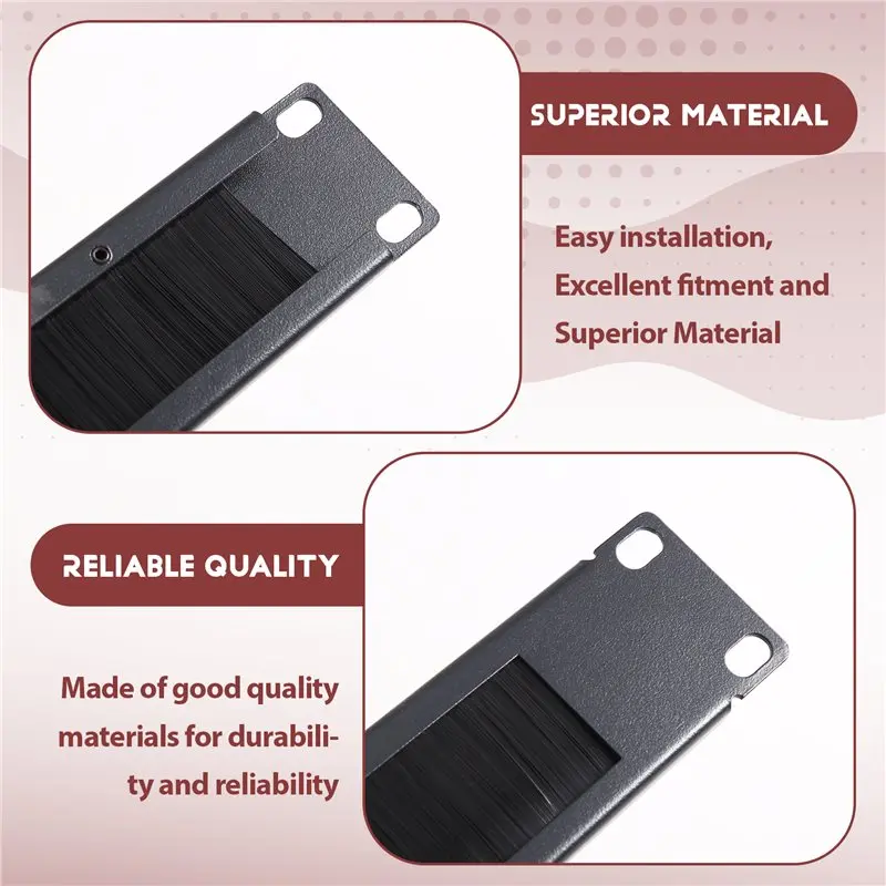 [B24B!】 Steel Cable Management Brush Panel Black Cable Organizer 1U