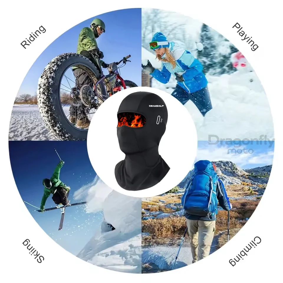 For Honda TRANSALP Winter Warm Cycling Cap for Men Bicycle Motorcycle Balaclava Windproof Sports Scarf Velvet Bike Face Cover