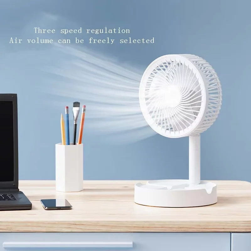Wentylator składany i teleskopowy, przenośne ładowanie przez USB, długi czas pracy baterii, cichy mały wentylator elektryczny