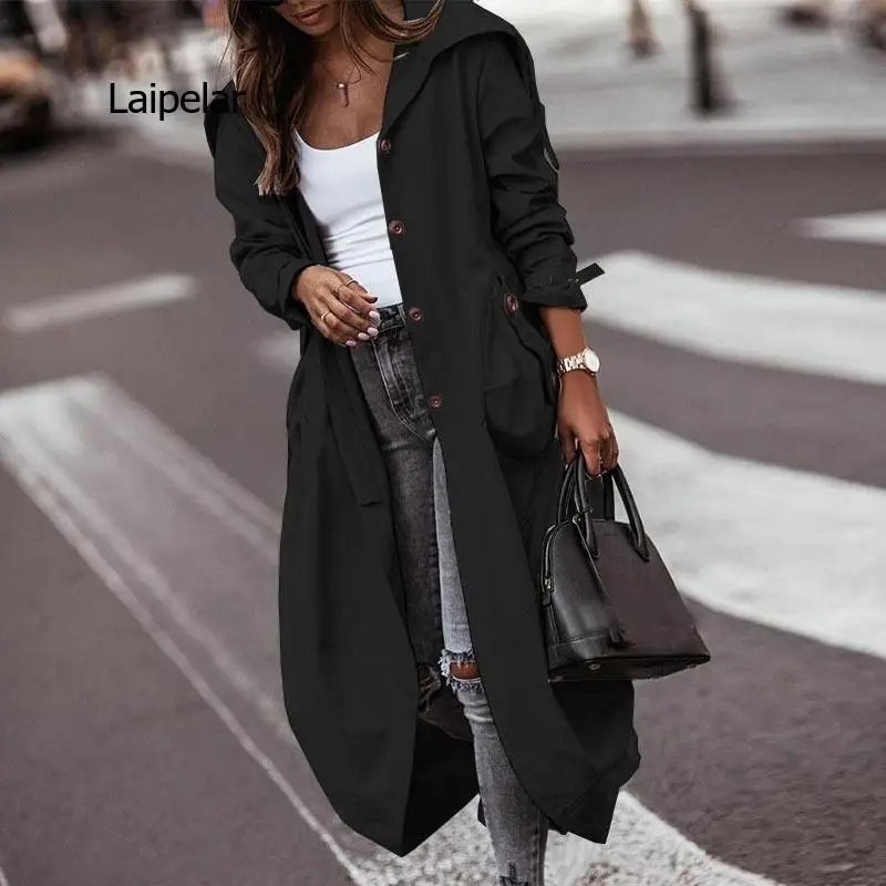 

Office Fashion Solid Long Sleeve Cardigan Coats Female Overcoat Autumn Winter Elegant Women Turn-down Collar Tops Jacket New