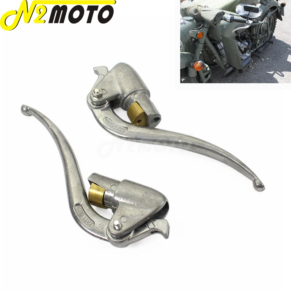 1 Pair Silver Aluminum Motorbike Left and Right Brake Clutch Hand Grip Lever for K750 KS750 M1 M72 R75 Dnepr Ural Sidecar