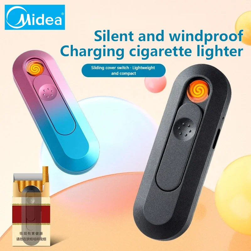 Mini encendedor de tungsteno portátil multimedia, encendedor recargable tipo C, artilugios personalizados de moda para hombres, accesorios para cigarrillos