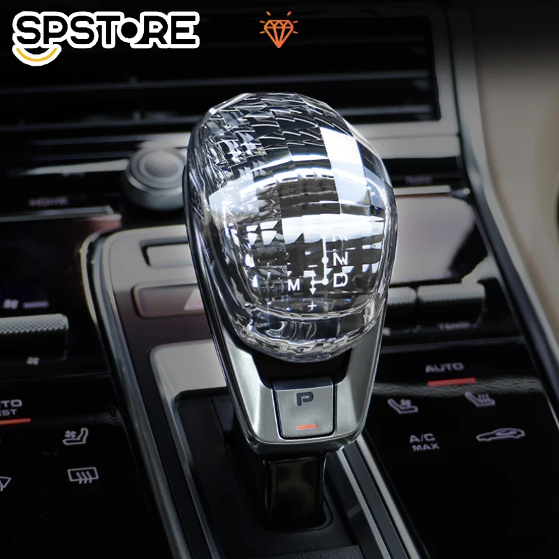 

Car Crystal Gear Shift Knob Cover For Porsche Cayenne Paramera New Energy 2017-2023 Interior Refit Parts Accessories