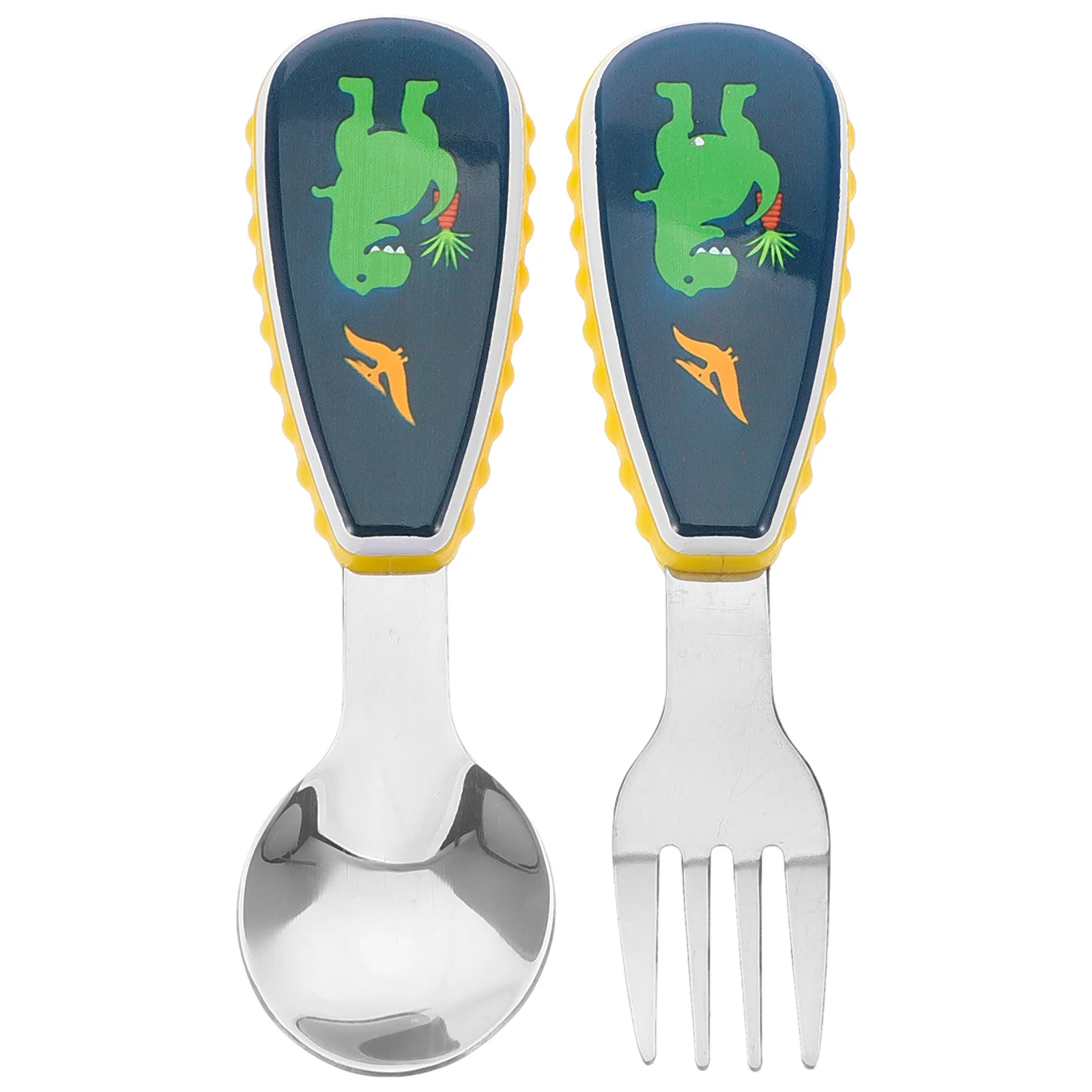 

Children's Cutlery Set Toddler Utensils Fork Forks Baby Dinosaur Toddlers Travel Essentials Stainless Steel Pp and Spoons