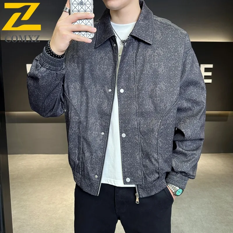 

COMXZ Men New Autumn Large Size Casual outdoor sports Collar Baseball Jacket Thin Outdoor Sports Jacket lightweight windbreaker