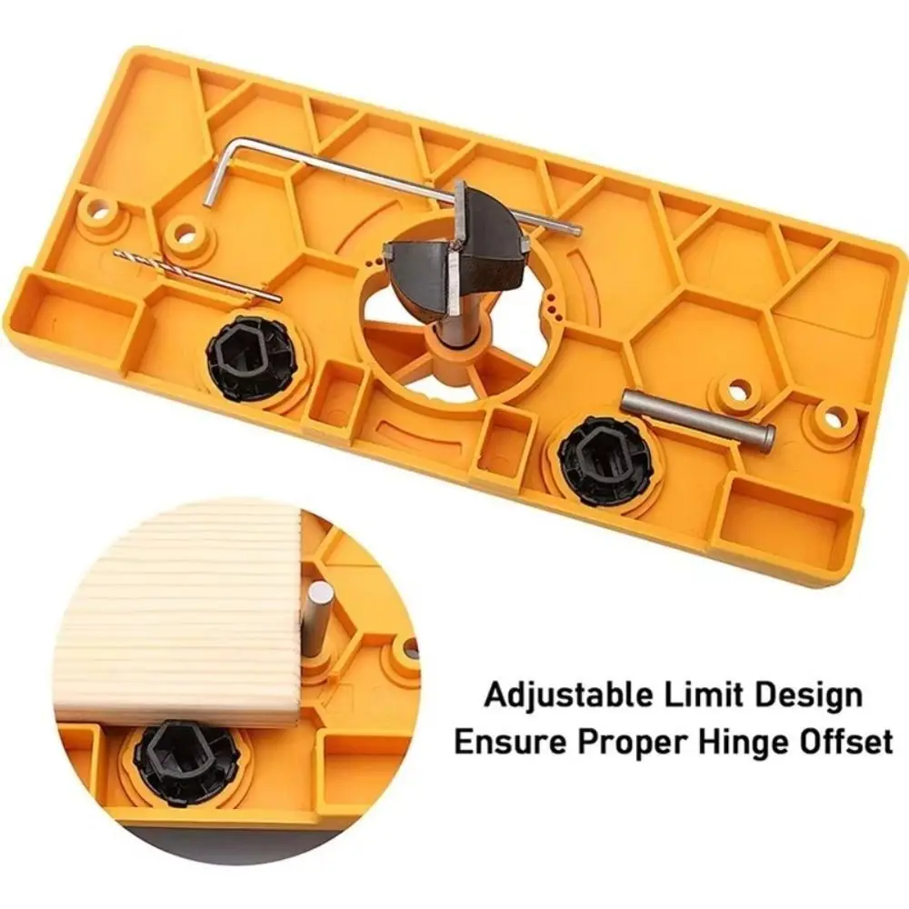 Drilling Hinge Hole Tool Kit Positioning Cup Style Boring Guide Hinge Hole Locator Door Hole Template Hinge Jig Woodworking