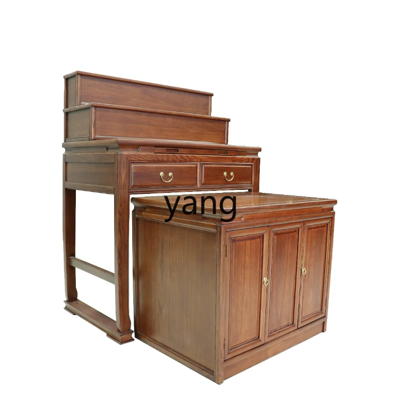 

LTT New Chinese Solid Wood Shrine Offering Table Household Xianjia Three-layer Buddhist Hall Case Table God of Wealth