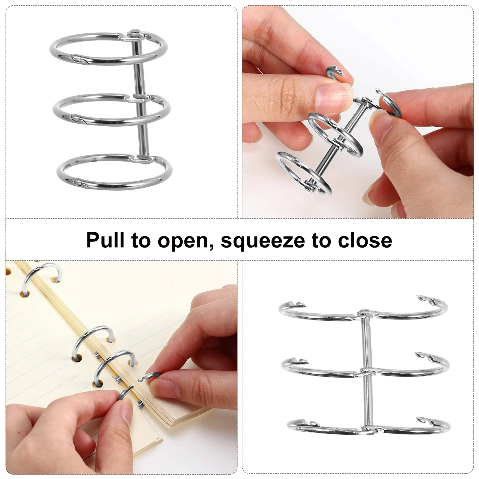 10 Pcs Binder Clip Binding Ring Loose-leaf Notebook Coils Notebooks Spiral Writing Snap Rings Articulated