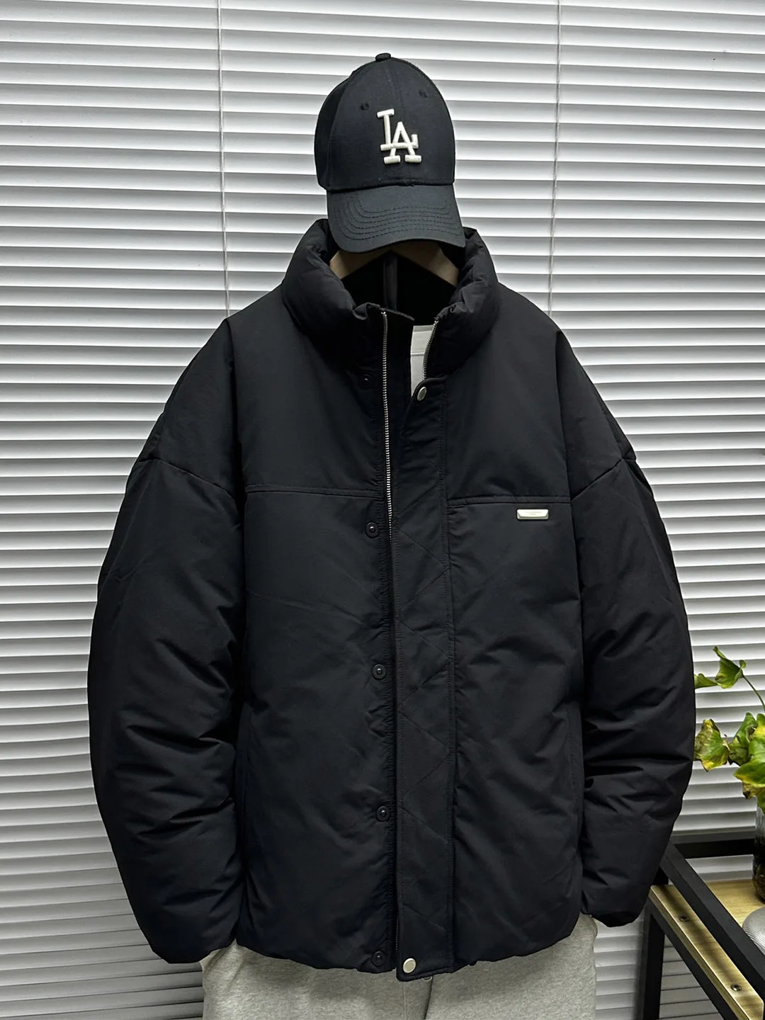 

Мужская утепленная куртка оверсайз с воротником-стойкой, на молнии, из утолщенного нейлона, повседневная, с длинными рукавами