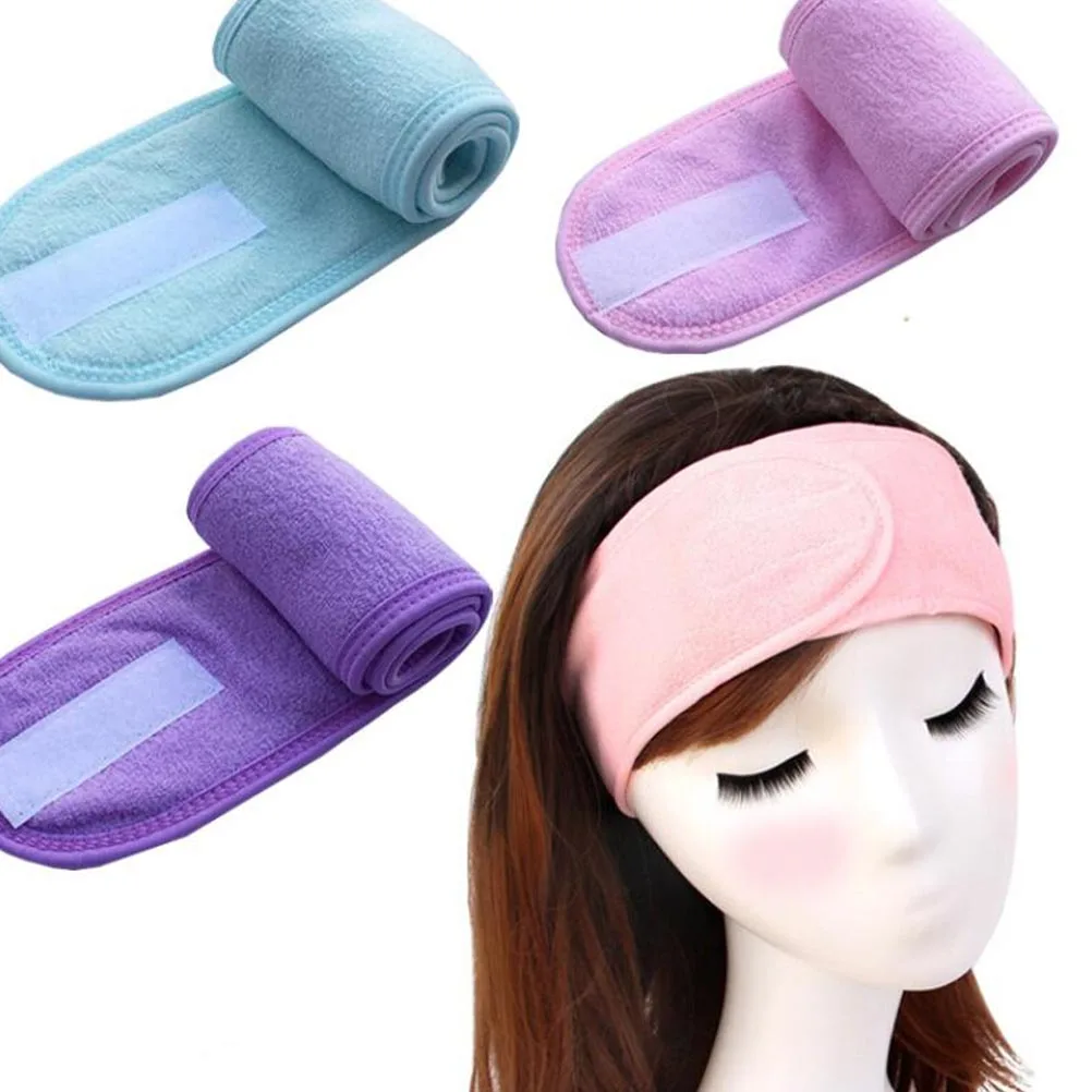 

3pcs Spa Sticky Cloth Hair Band For Face Washing Bathing Makeup Exercise Yoga Woman Makeup Headdress Hair Accessories