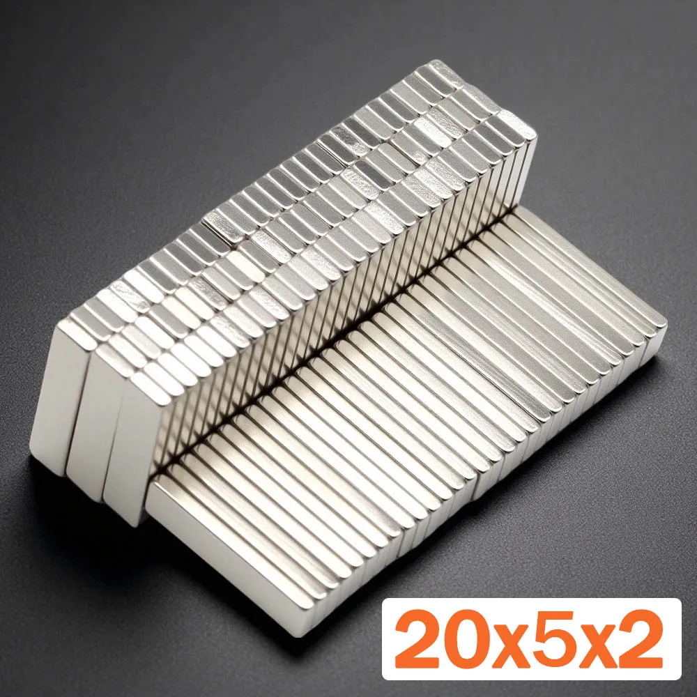 20x5x2 مللي متر سوبر مغناطيس قوي N35 كتلة المغناطيسي ندفيب مغناطيس النيوديميوم قرص قوي imanes مغناطيس الثلاجة