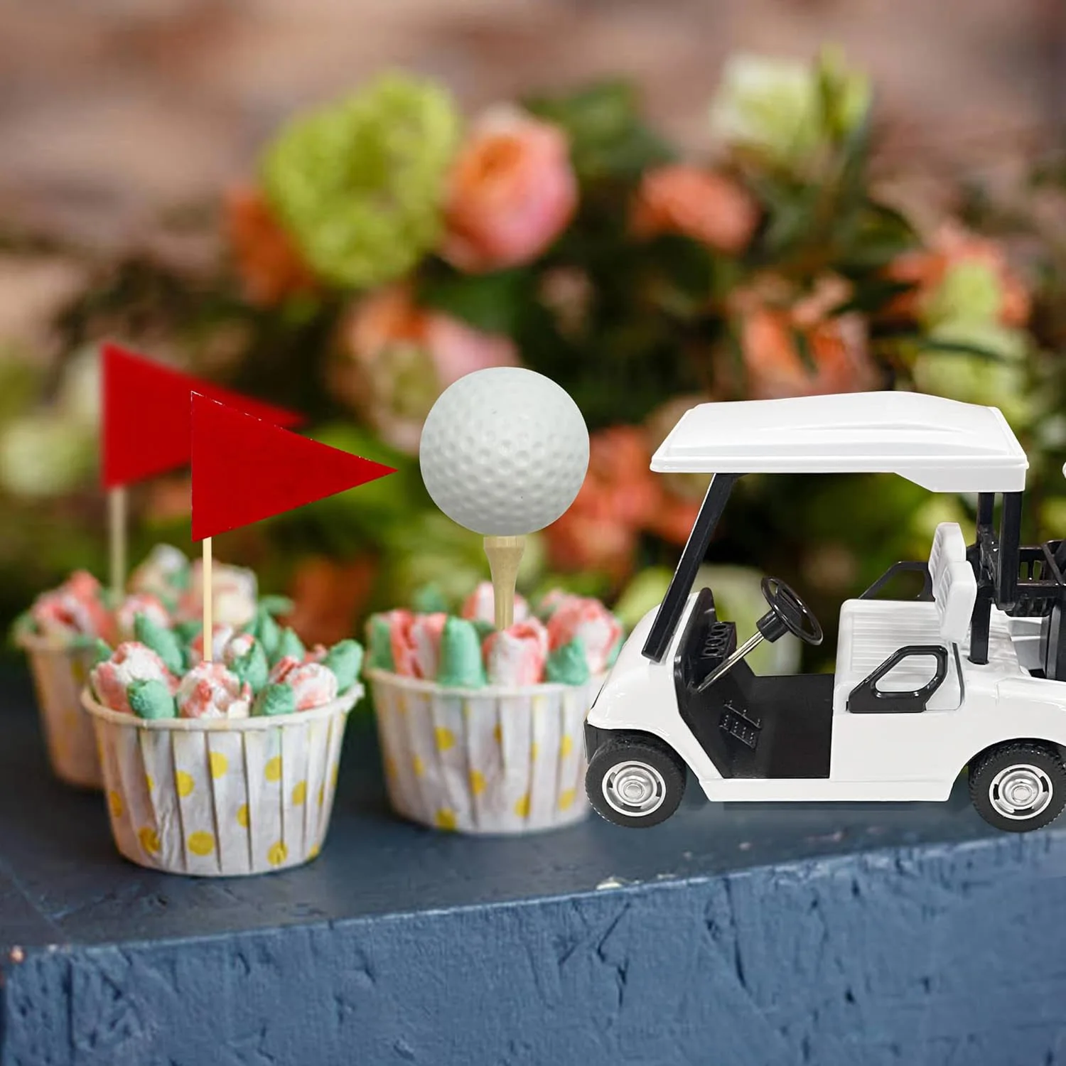 Green Golf Themed Birthday Cake Topper Cart Flag Golf Ball, Sports Theme Party Decorations  for Men and Women