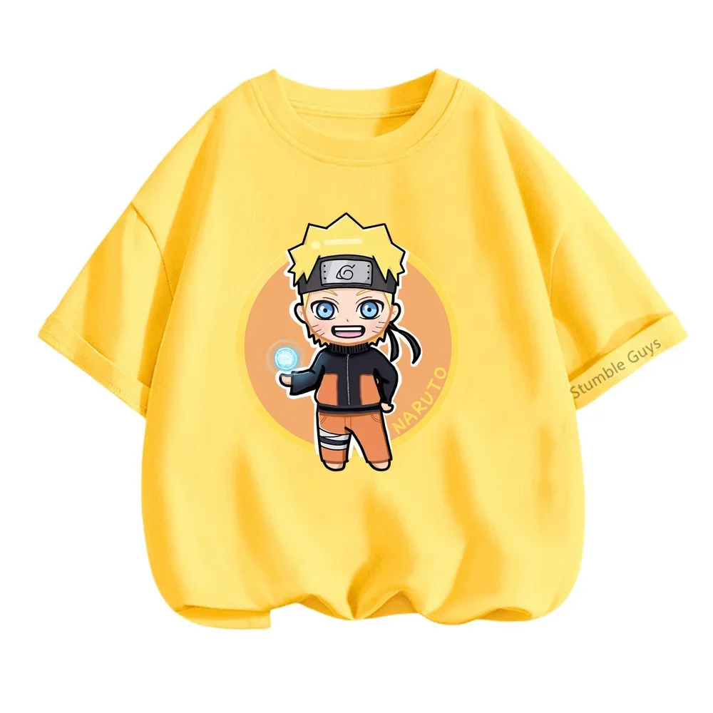 T-shirt Anime Narutos pour enfants, vêtements d'été cool pour garçons et filles, imprimé créatif, rue décontractée, Kakashi Teen Y