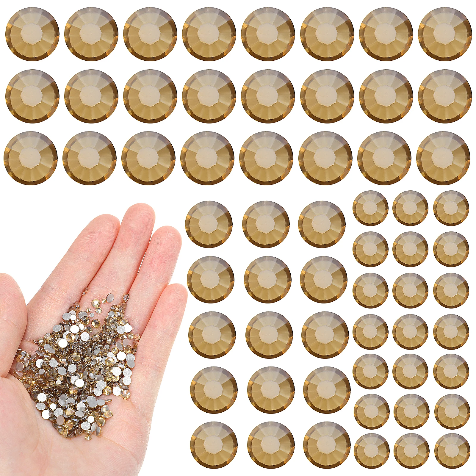 

1 Pack Flat Back Nail Rhinestones Glass Crystals For Diy Manicure Decor Crafts Women Nail Charms Bulk Kit