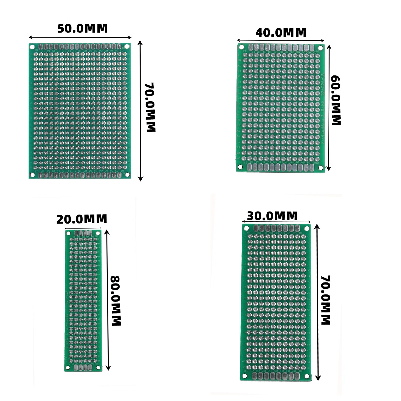 20PCS Single Sided PCB Board Kit + Accessories (1x40Pin 2.54mm Male/Female Header + Jumper Cap + KF301 Terminal) for Arduino DIY