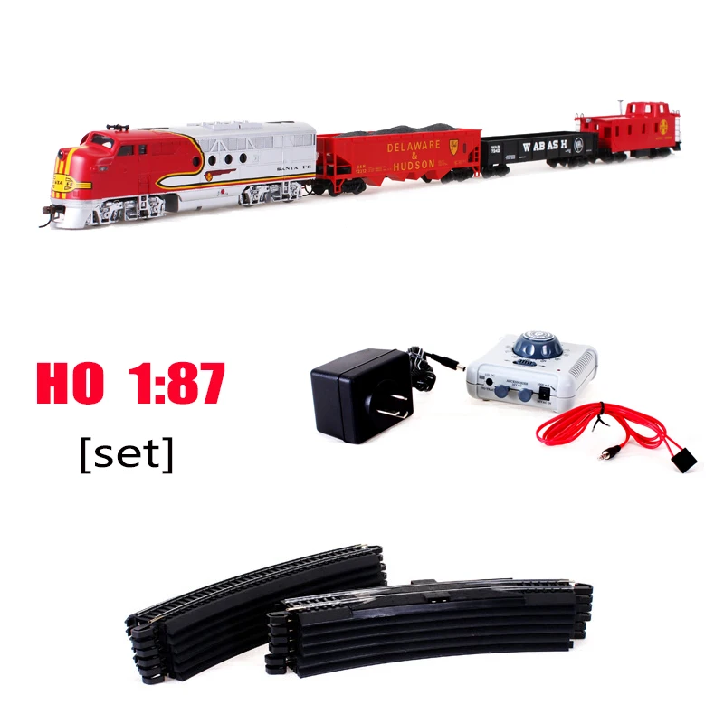 BACHMANN HO 1/87 American Series Train Simulation Diesel Locomotive Train Model with Carriage and Lighting Set Toys