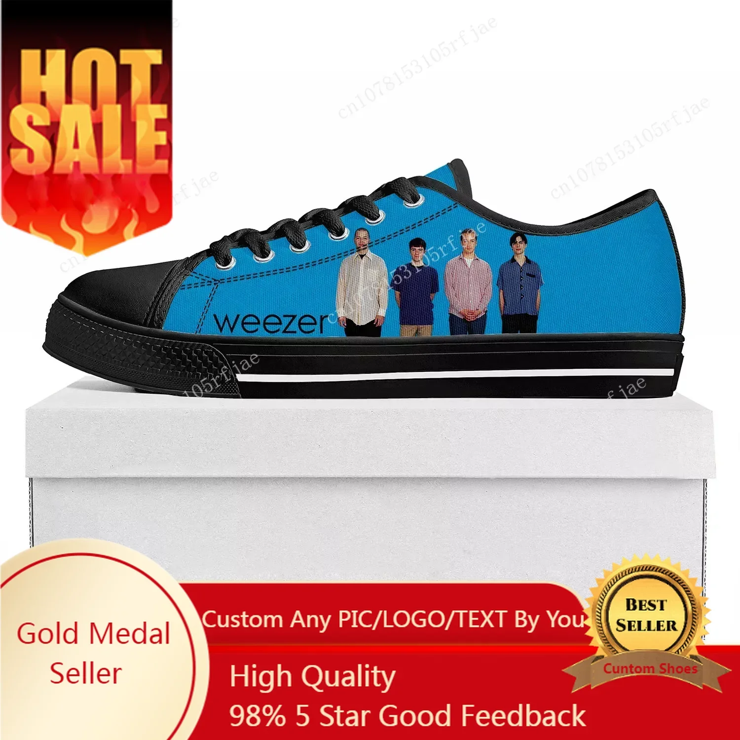 

Weezer Pop Rock Band Low Top Sneakers Mens Womens Teenager Canvas Sneaker Prode Casual Couple Shoes Custom Shoe