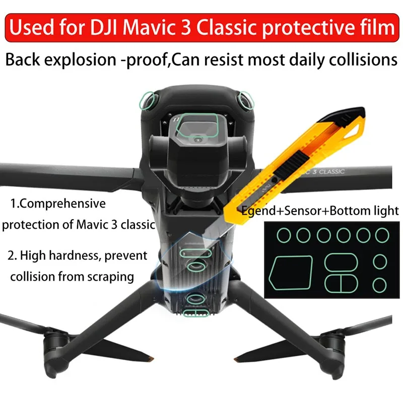 Película protectora de lente de Dron clásica para DJI Mavic 3, membrana de Sensor Royal 3, anticolisión, a prueba de explosiones, evita raspaduras, herramientas
