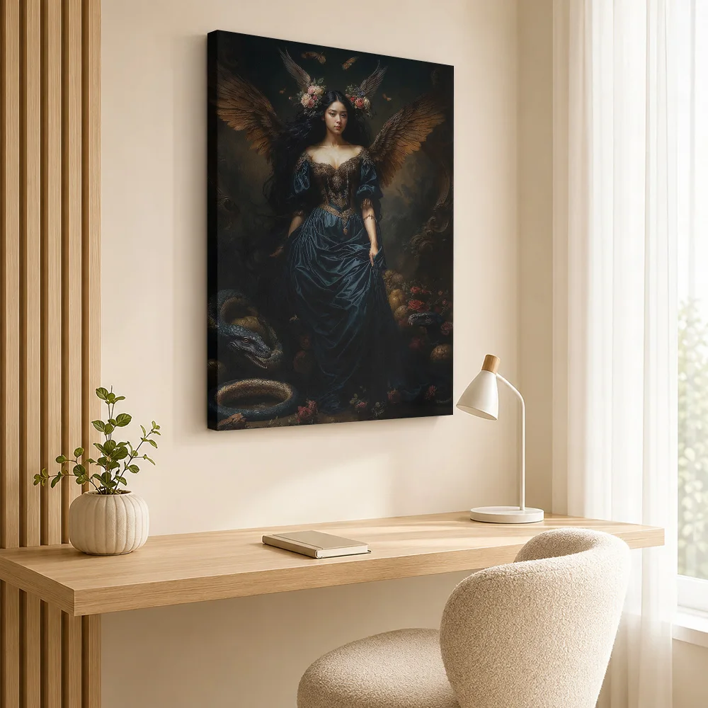 Lilith’s Midnight Majesty Canvas Print Poster Customized Gothic Horror Wall Art for Bedroom Man Cave Decor Gift for Collectors