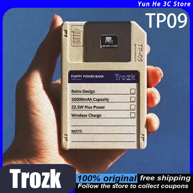 Trozk TP09 Power Bank Magnetic Wireless Charging 10,000 mAh 18W Fast Charging Portable Airplane-Approved Multifunctional Compact
