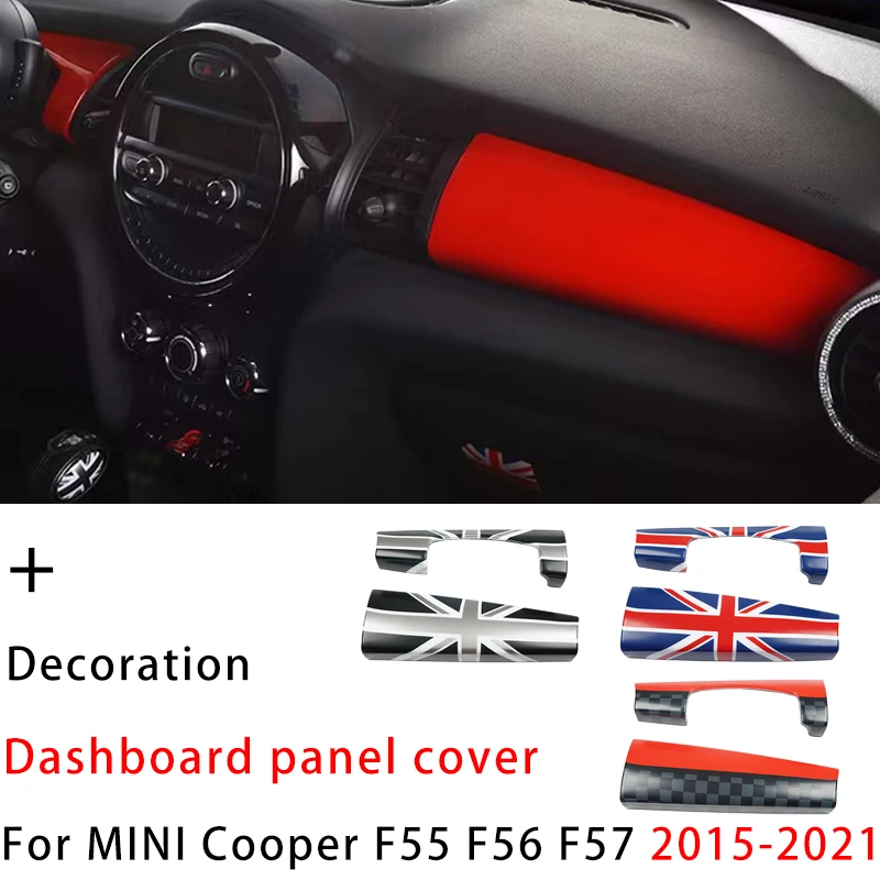 For Mini Cooper One S JCW F55 F56 F57 Union Jack Car Dashboard Trim Panel Cover Sticker Case Interior Car-Styling Accessories