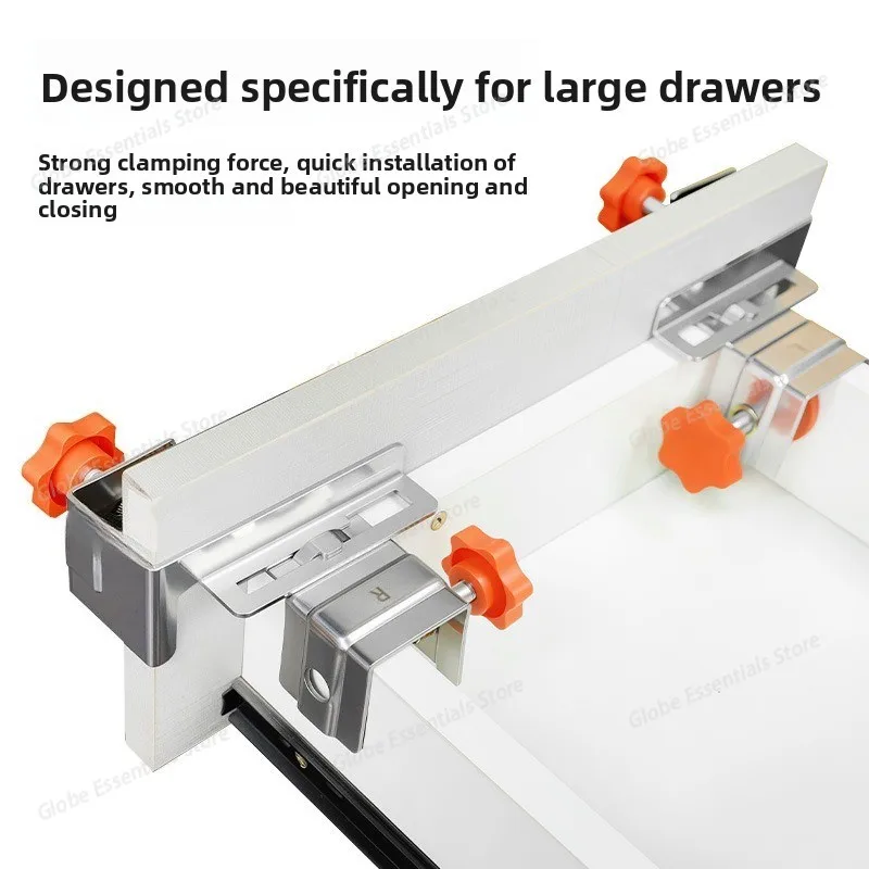 2pcs Stainless Steel High Drawer Clamps Side-mounted Drawer Clamp Flexible Adjustment Panel Fixing Tool Woodworking Tools