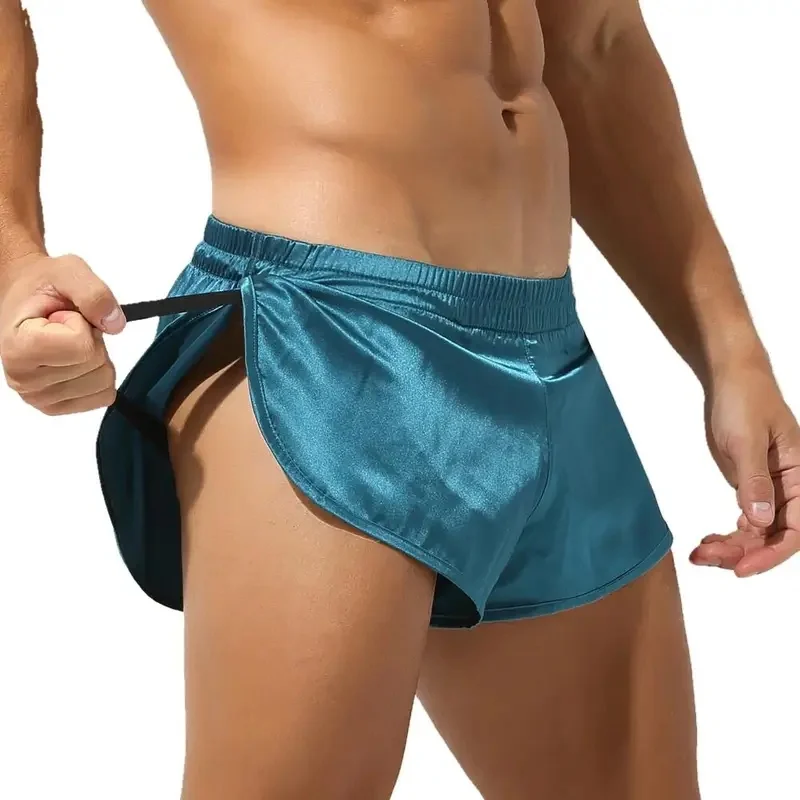 Sexy Men's Pajamas Soft Silky Loose Shorts Sleep Bottoms Men Boxers Shorts Underwear Men Home Lounge Sleepwear Arrow Panties