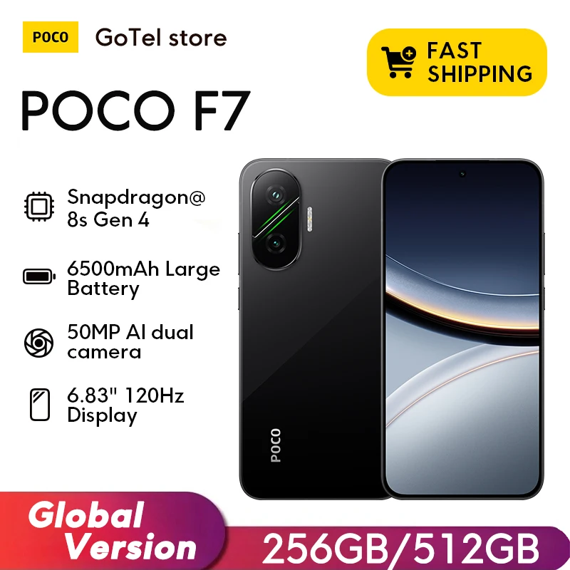 【العرض الأول في العالم】POCO F7 5G الإصدار العالمي Snapdragon ®   كاميرا 8s Gen 4 NFC 6.83 1.5K AMOLED كاميرا 50 ميجابكسل OIS 6500 مللي أمبير في الساعة الذكي
