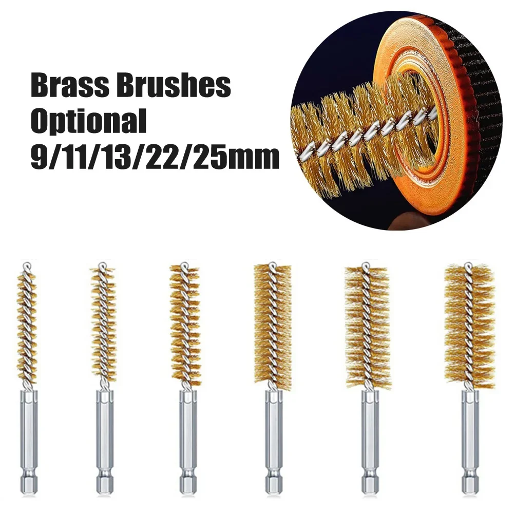 9-25mm Brass Wire Tube Machinery Cleaning Brush Rust Cleaner Polishing Accessories For Automotive Removing Paint Hand Tools