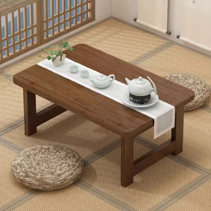 #￥Japanese-style Tatami Table Coffee Table Household Bay Window Balcony Coffee Desk Foldable Wooden Shelf Pratical New Arrival
