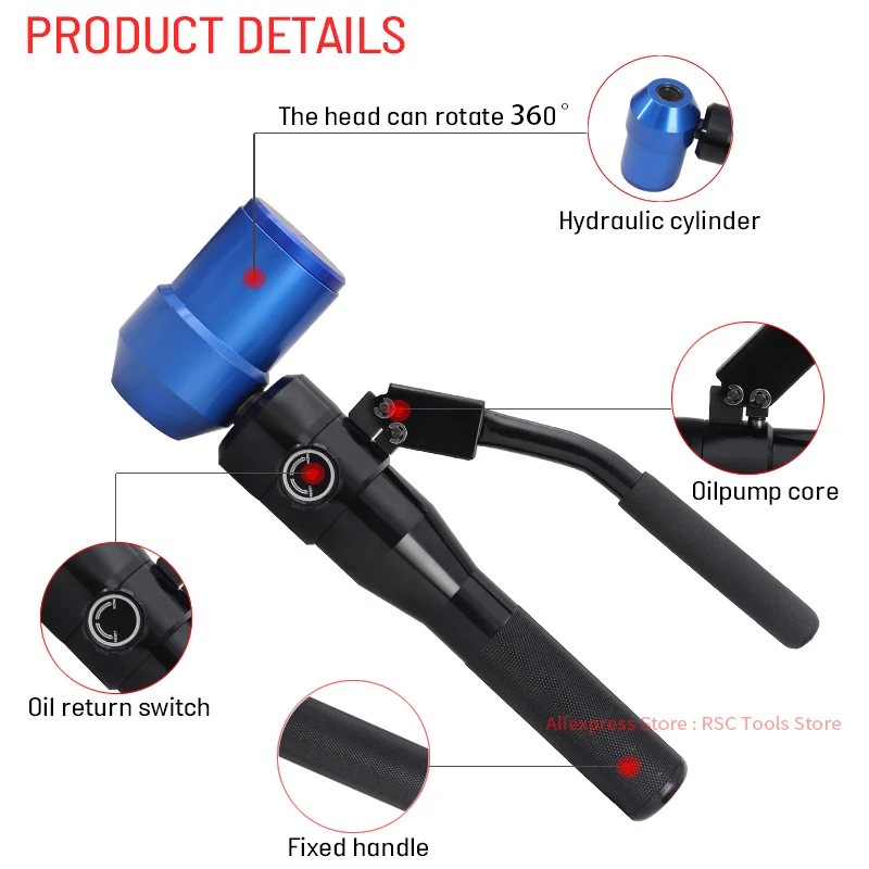 Manual Integral Hydraulic Punching Tool TPA-8 Hydraulic Puncher Can Punch 22.5-61.5mm In 3.5mm Mild Steel