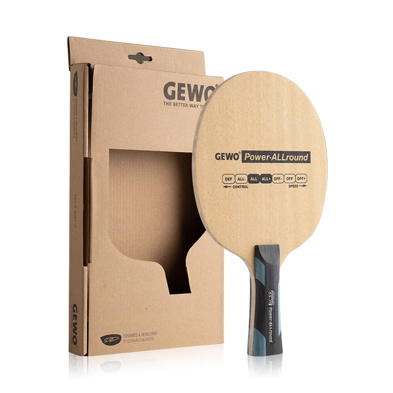 Raqueta de tenis de mesa GEWO POWER ALLROUND Original, 5 capas, Control de madera, paleta de bate de Ping Pong equilibrada