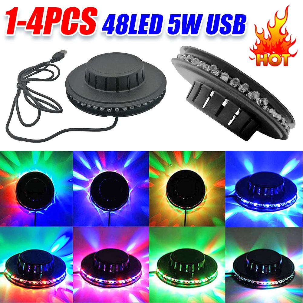 

1-4PCS 5W Rotating Disco Light Stage Strobe Lamp KTV Bar Show Home Decor Small Sun Decorative Light Dancing Desk Lamp