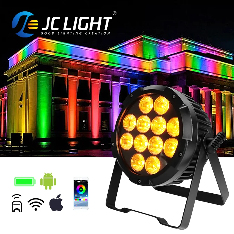 

IP65 Wifi Wireless Dmx Battery Powered Led Par Can Uplights 12*18w Outdoor Waterproof Led Stage Lights